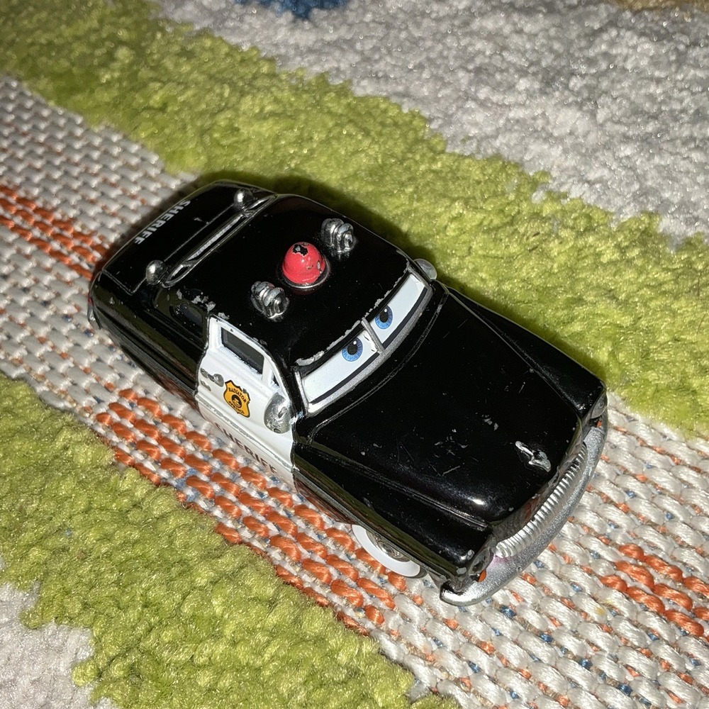 Disney Pixar Cars Sheriff – 1:55 Diecast Metal Police Car by Mattel – Loose